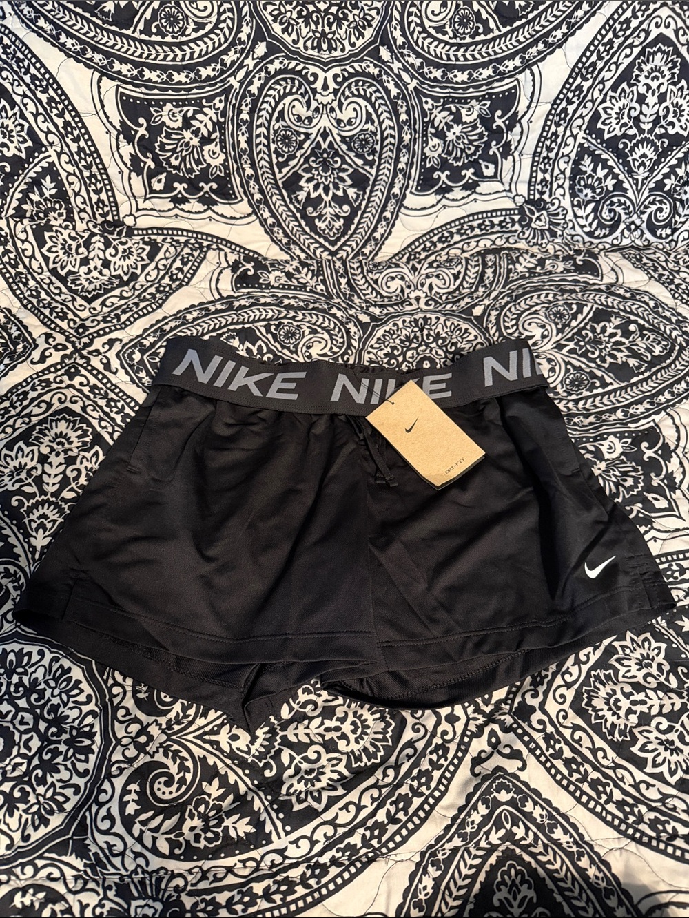 Nike Black Women's Athletic Running Shorts with Logo Waistband